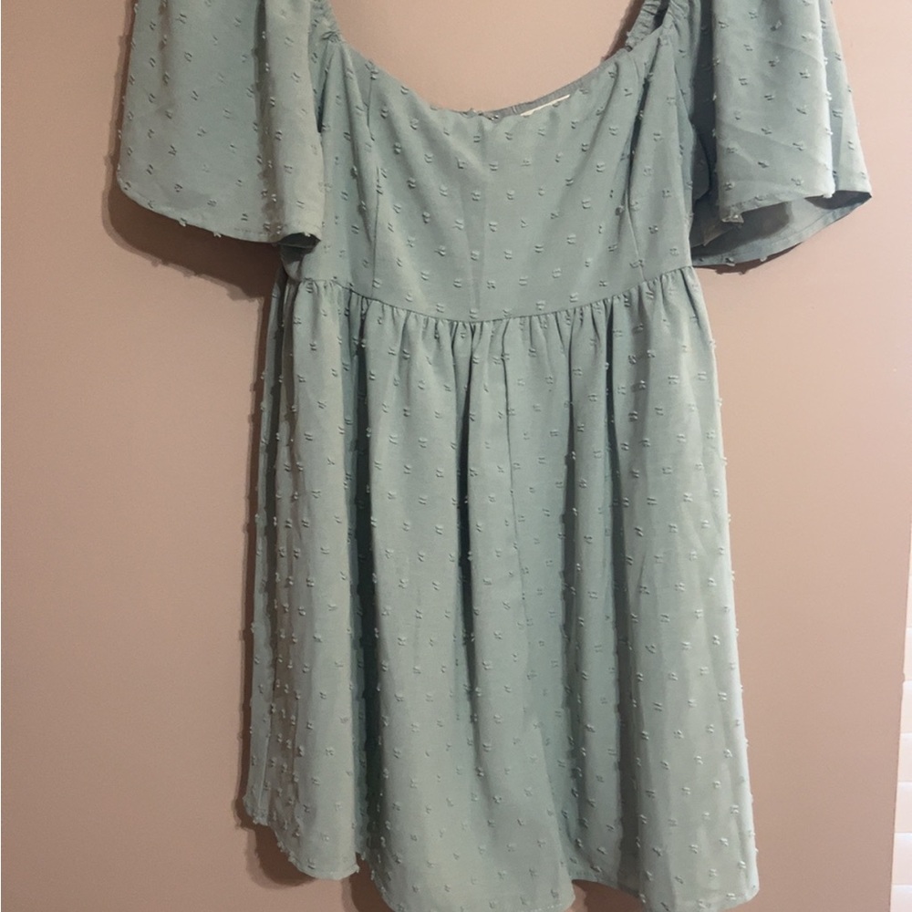 Altar'd State Green Off-the-Shoulder Sundress